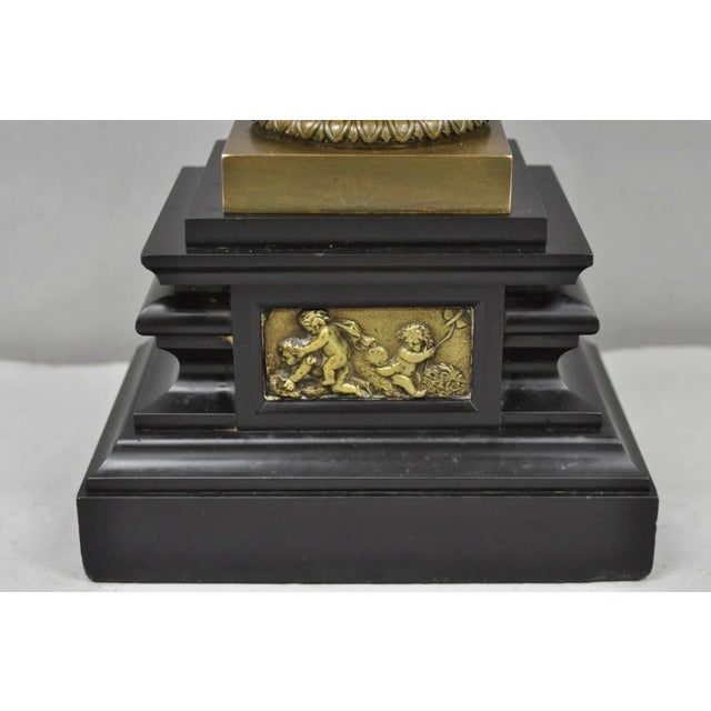 Gold Antique Clodion French Neoclassical Figural Bronze Trophy Cup Urn Table Lamp For Sale - Image 8 of 17
