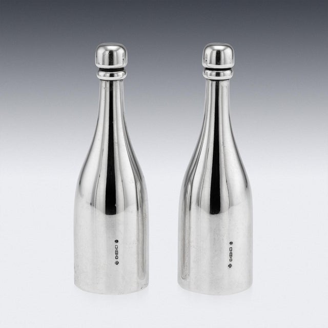 Silver Champagne Bottle Bubble Blowers from Asprey & Garrard, 2000s, Set of 2 For Sale - Image 4 of 14