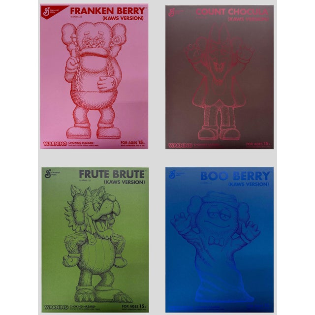 Cereal Monsters Set (Count Chocula, Frankenberry, Boo Berry and Frute Brute). Painted cast vinyl sculptures. Produced by...