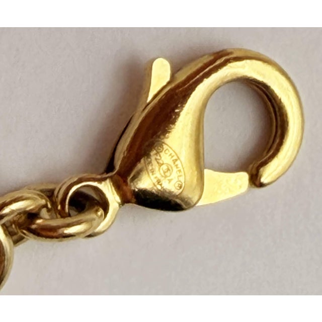 Chanel Chanel Gold Plated Double CC Crystal Chains Belt Necklace For Sale - Image 4 of 5