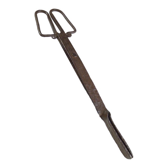 18th Century Antique Wrought Iron Pipe Ember Tongs Chairish