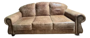 1960s Large Western Leather Sofa