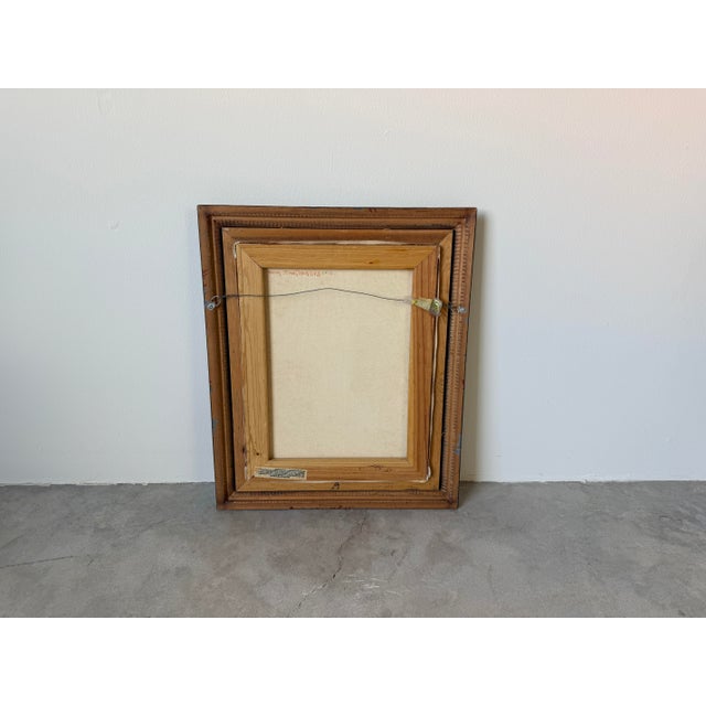 1970s Vintage B. Hurlbert Tropical House Entrance Oil Painting, Framed For Sale - Image 11 of 11