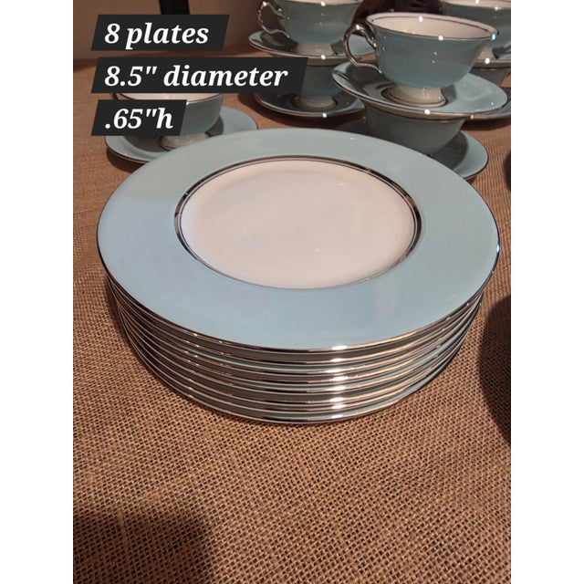 Traditional 1950s Castleton Turquoise Pattern Serveware for Eight - 40 pcs For Sale - Image 3 of 12