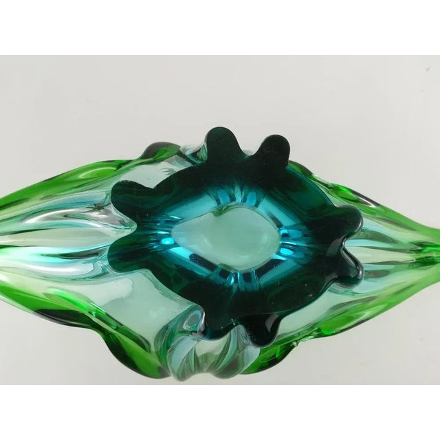 Mouth-blown coloured glass bowl, 1970s.
