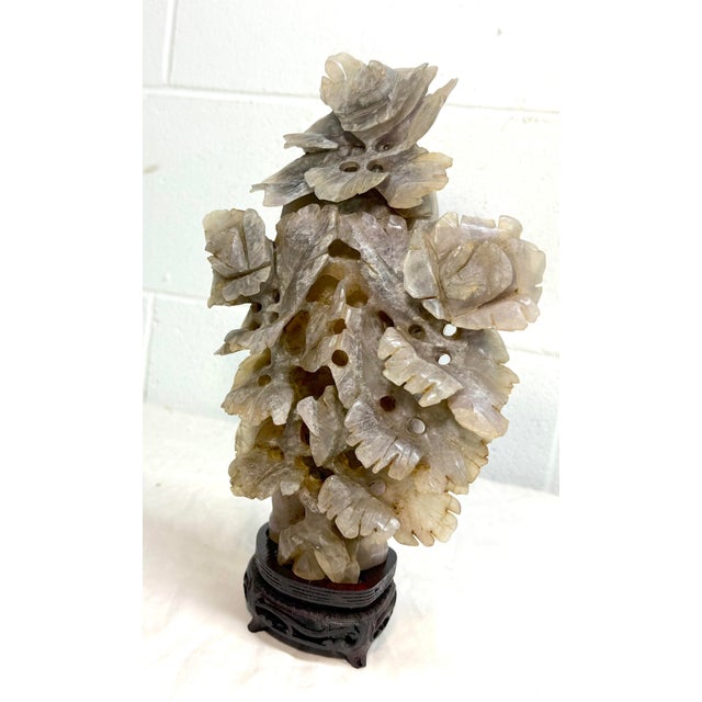 Amethyst Large Antique Carved Chinese Amethyst Smokey Quartz Crystal Lidded Urn Sculpture For Sale - Image 8 of 17