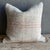 Creamy white hemp rug pillow with stripes. Soft hand, linen blend backing with zipper closure. Spot cleaning is...