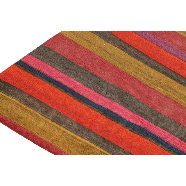 1950s Vintage Shahsavan Persian Kilim With Multicolor Stripes, From Rug & Kilim For Sale In New York - Image 6 of 8
