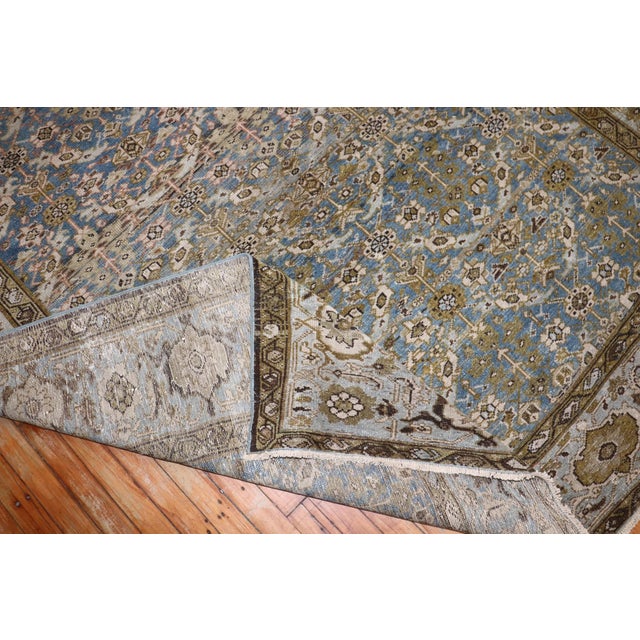Early 20th Century Blue Persian Malayer Corridor Rug - 6'4" x 16'9" For Sale - Image 11 of 12