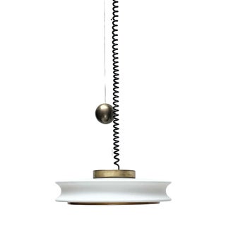 Mid-Century Modern German Space Age Orion Counterweight Pendant Lamp in Glass from Staff Leuchten, 1960s For Sale