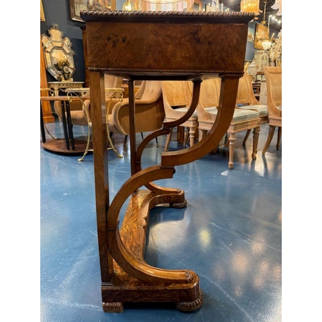 19th Century Burl Walnut Biedermeier Console For Sale - Image 4 of 6