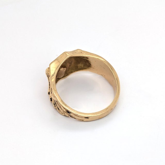 Early 21st Century 14k Yellow Gold Harley Davidson Mens Ring - Size 11.75 For Sale - Image 5 of 9