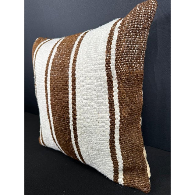 Turkish Hemp Pillow Cushion Natural Beige Brown Pillow Cushion Cover 20x20 For Sale - Image 4 of 4