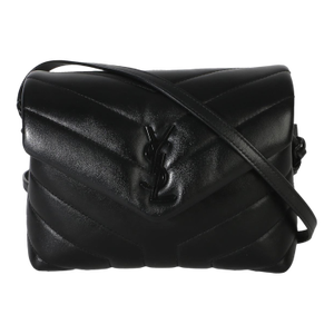 Black Monochrome Calfskin Y Quilted Toy Loulou Crossbody