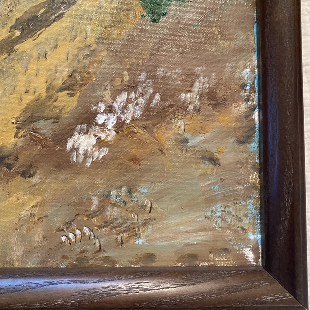 Gold Mid-Century Modern Figural Expressionist Desert Trail Landscape Painting - Framed For Sale - Image 8 of 12