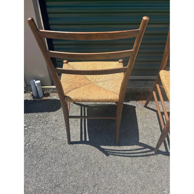 1970s Pair of Gio Ponti for Gerdau Ladder Back Chairs For Sale In Boston - Image 6 of 6