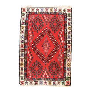 Vintage Turkish Kilim Rug 6'6'' x 10' For Sale