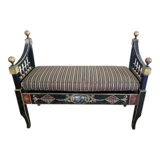 Painted Neoclassical Hall Bench by Amy Howard For Sale