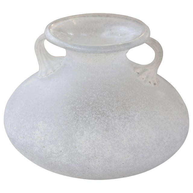 Signed Seguso Scavo Corroso Vase with Handles For Sale - Image 10 of 10