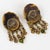 1960s Henry Perichon Talosel Clip Earrings with Bronze and Green Cabochons For Sale - Image 5 of 7