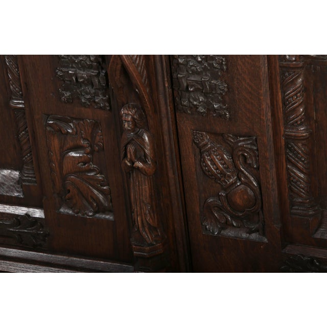 Antique Historicist Cabinet in Oak, 1880 For Sale - Image 13 of 18