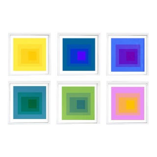 Contemporary Geometric Art in Color Set of 6 – 36" X 36" For Sale