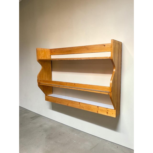Mid-Century Modern Pine Wall-Mounted Plate Rack by Charlotte Perriand for Les Arcs 1800, France, 1970s For Sale - Image 3 of 14