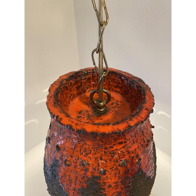 Brutalist Brutalist Ceramic Pendant Lamp For Sale - Image 3 of 6