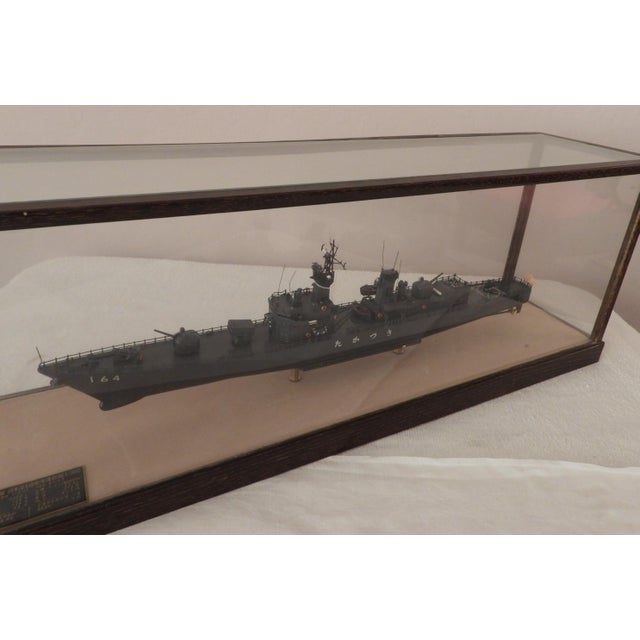 Japanese Vintage Japanese Navy Cruiser Ship Model Table Display For Sale - Image 3 of 10