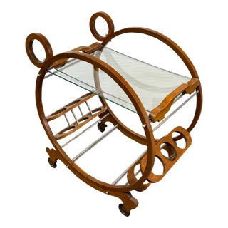 Art Deco Italian Bar Cart, Circa 1940's For Sale