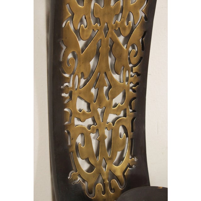 Bombay Company Pair Pierced Brass Candle Wall Sconces For Sale In Philadelphia - Image 6 of 13