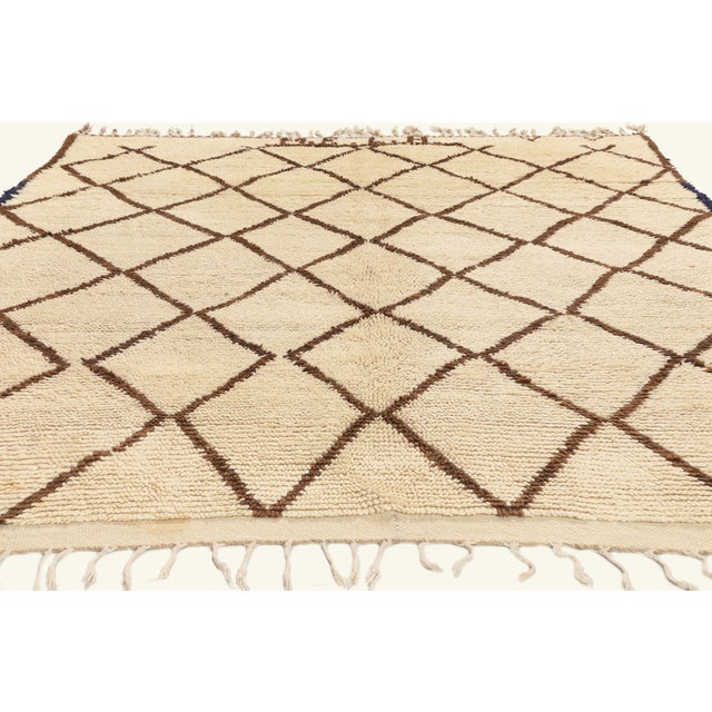 Mid-Century Modern Vintage Azilal Moroccan Rug, 06'05 X 07'11 For Sale - Image 3 of 10