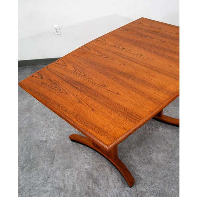 Mid Century Danish Modern Dining Table Teak Rectangular Extension 2 Leaf Denmark For Sale - Image 11 of 12