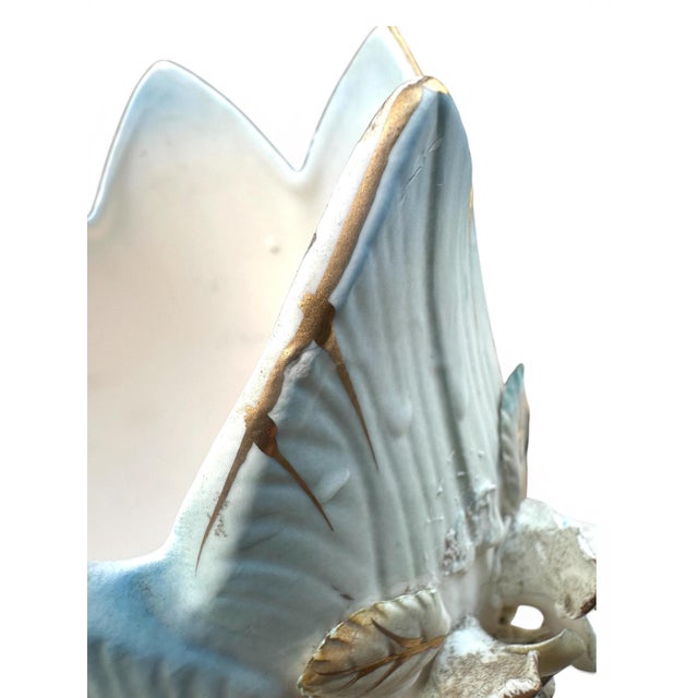 1950's Lenwile Ardalt Porcelain 3 Cherub Floral Planter Vase For Sale - Image 11 of 16