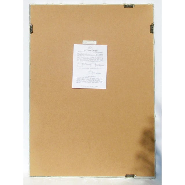 C.1950-59 Hollywood Regency Era Gilt Silver Leaf Wood Carved Bamboo-Style Mirror For Sale - Image 12 of 13