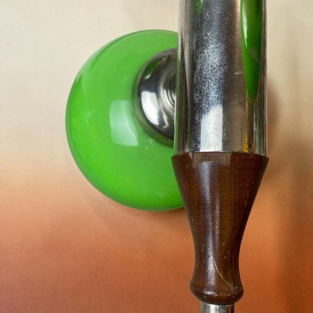 Mid-Century Modern Space Age Portuguese Chandelier with Green Glass Globes, 1960s For Sale - Image 9 of 10