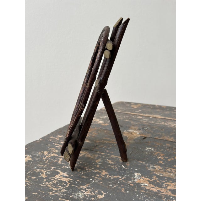 Antique Adirondack Twig Picture Frame, Circa Early 20th Century + Vintage Photograph of Two Men on a River, Circa Early 20th Century For Sale - Image 10 of 12