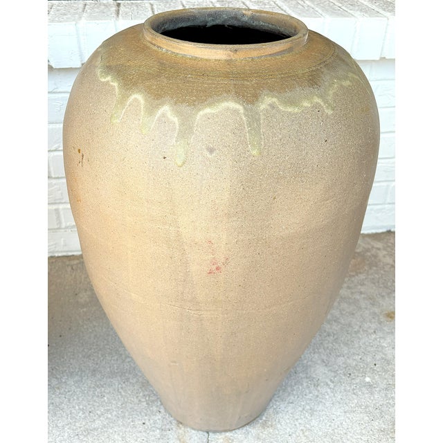 Large Italian Style Glazed Terra Cotta Outdoor Planters- A Pair For Sale In West Palm - Image 6 of 12
