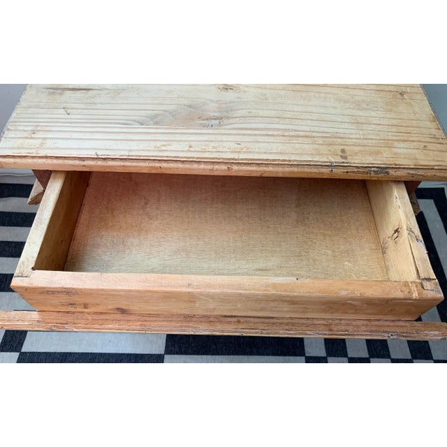 Mid 20th Century Mid 20th Century Vintage Rustic Pine End Cabinet With Drawer and Doors For Sale - Image 5 of 11