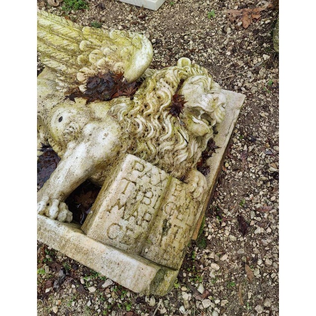 Baroque Relief in Greek Thassos Marble Lion of Saint Mark, Venice For Sale - Image 3 of 11