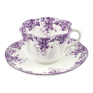 1940s Shelley Dainty Mauve Tea Cup - English Bone China Cup and Saucer