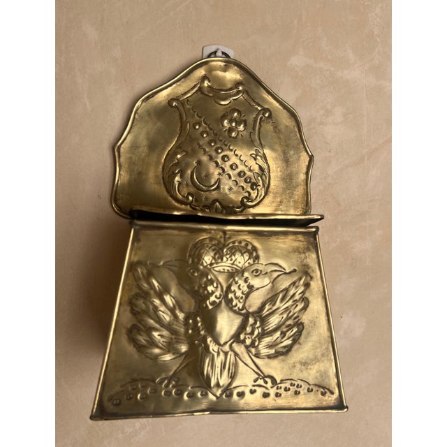 Victorian Brass Embossed Double Eagle & Shield Lidded Box, 19th Century For Sale - Image 3 of 12