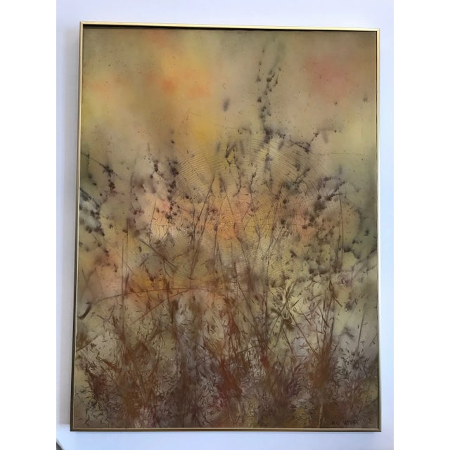 Abstract Mid 20th Century Original Abstract Landscape Painting by MW Walsh For Sale - Image 3 of 13