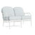 Brown Jordan Calcutta Loveseat in Chalk with Artic Stripe Cushions For Sale