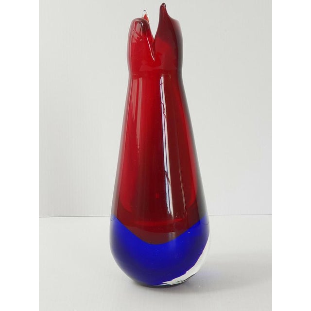 1960s Red and Blue Murano Glass Vase, 1960s For Sale - Image 5 of 6