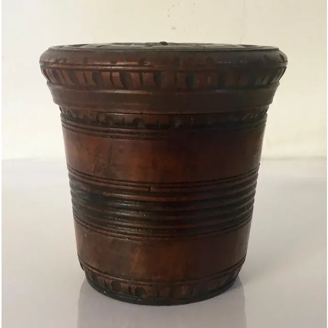 Antique Early 19th Century George III Carved and Turned Mahogany Treen Box For Sale In New York - Image 6 of 13