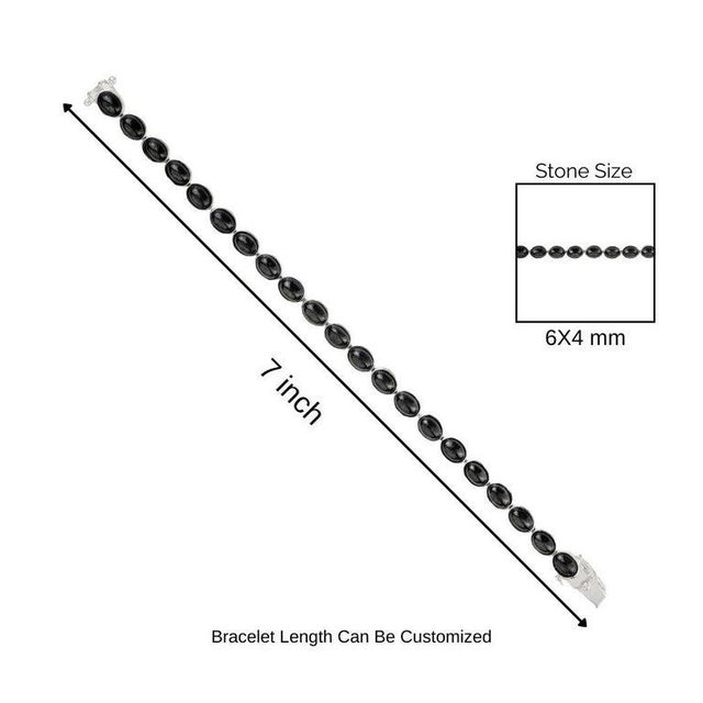 925 Sterling Silver Black Onyx Bohemian Tennis Bracelet for Him For Sale - Image 9 of 11