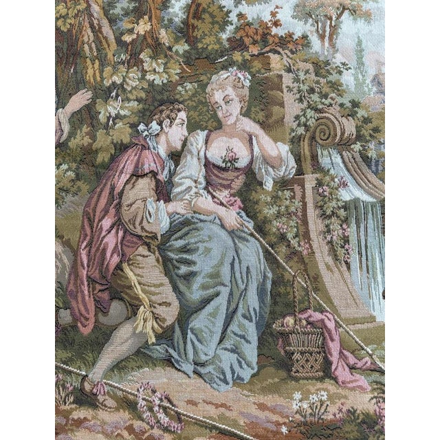 Vintage French Aubusson Style Jacquard Tapestry, 1950s For Sale - Image 6 of 18