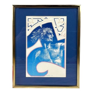 Vintage Postmodern Realism Alexander the Great Lithograph by Barrie Tinkler For Sale