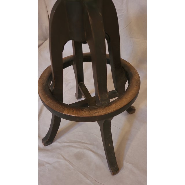Early 20th Century Early 20th Century Antique Oak Stool For Sale - Image 5 of 5